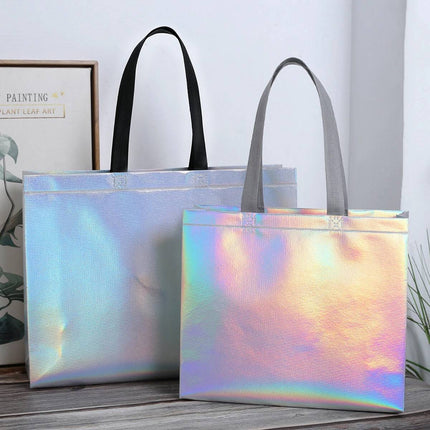 25pcs Laser Color Changing Tote Bags Shopping Gift Bags for Parties and Events