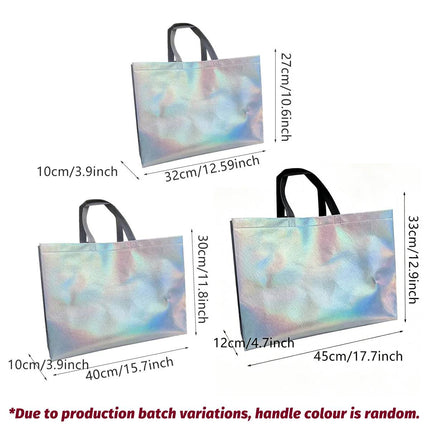 25pcs Laser Color Changing Tote Bags Shopping Gift Bags for Parties and Events