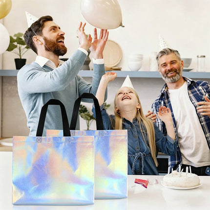 25pcs Laser Color Changing Tote Bags Shopping Gift Bags for Parties and Events