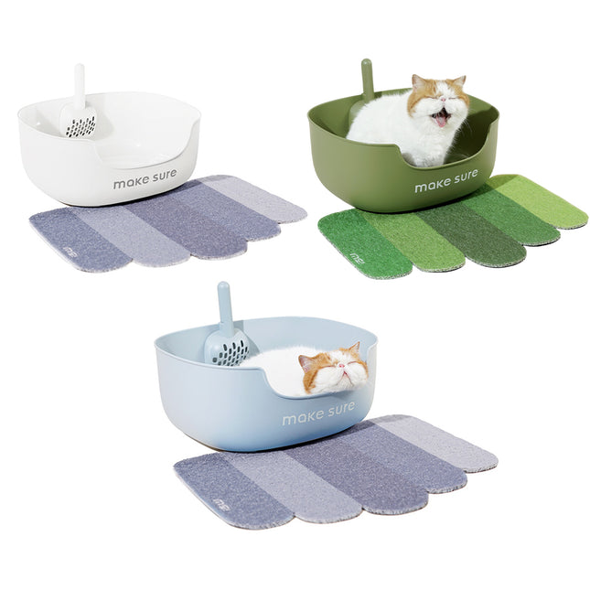 Open Litter Box for Large Cats Toilet Cat Litter Pan Kitten Plastic Litter Tray