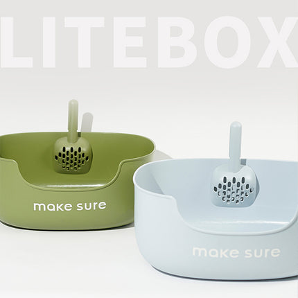 Open Litter Box for Large Cats Toilet Cat Litter Pan Kitten Plastic Litter Tray