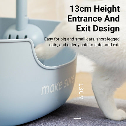 Open Litter Box for Large Cats Toilet Cat Litter Pan Kitten Plastic Litter Tray