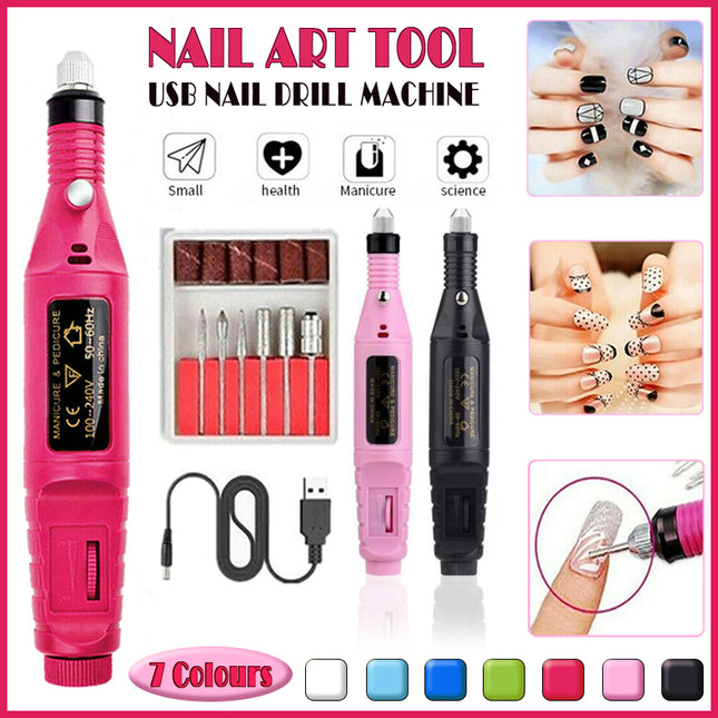Electric Nail Drill Bits 12File Tool Set Machine Acrylic Art Manicure Pen Shaper