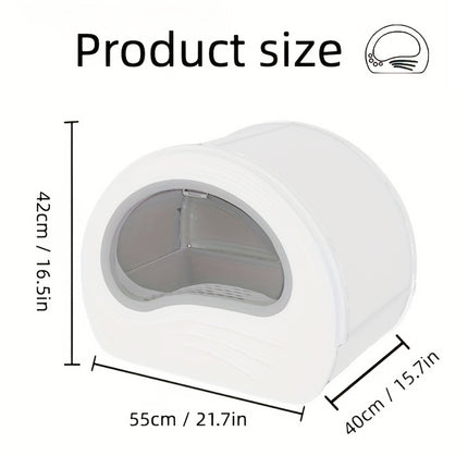 Large Fully Enclosed Cat Litter Box Pet Toilet Odour Control Easy Clean Tray