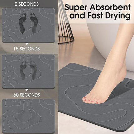 Bathroom Floor Mat Quick Dry Non Slip Absorbent Mat for Home Toilet Entrance