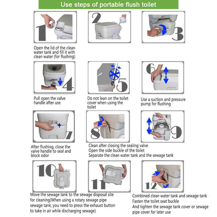 20L Portable Toilet Seat Outdoor Mobile Camping Travel Toilet Compact Easy Clean