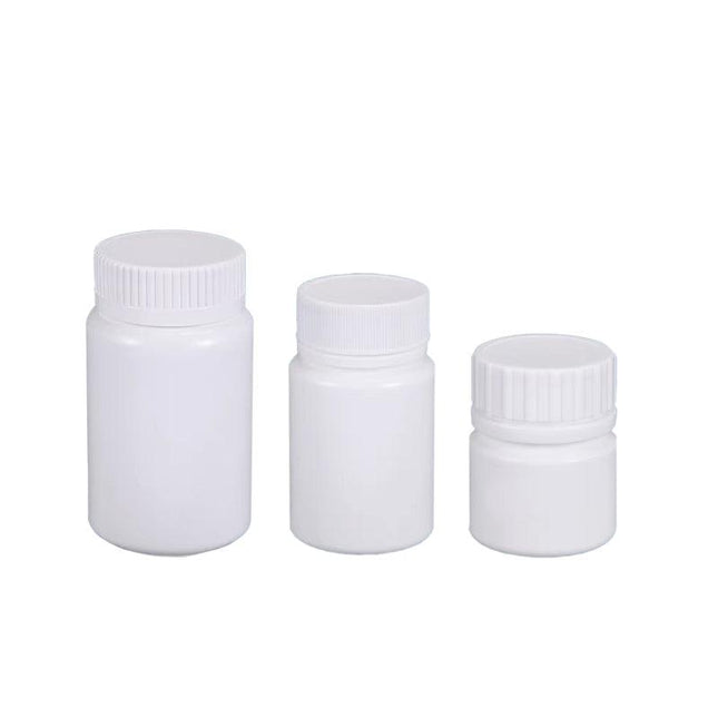 100pcs White Plastic Capsule Bottle Small Medicine Granule Packaging Container