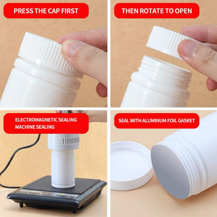 100pcs White Plastic Capsule Bottle Small Medicine Granule Packaging Container