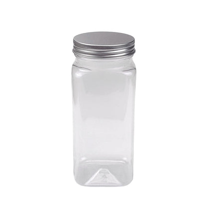 20pcs Square Transparent Plastic Bottle with Aluminum Cap Sealed Jar for Food