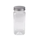 20pcs Square Transparent Plastic Bottle with Aluminum Cap Sealed Jar for Food