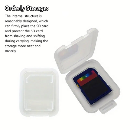 20PCS Plastic SD Card Storage Case Dustproof Design for Memory Card Organizing