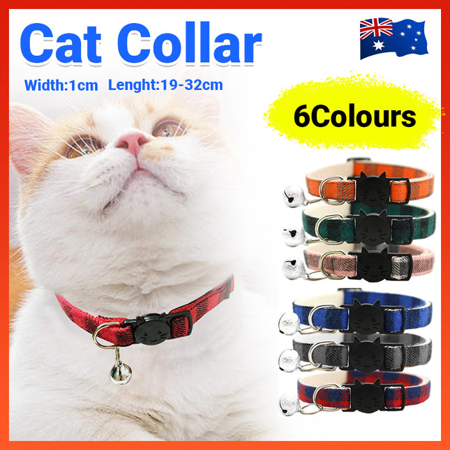 Reflective Cat Collar with Breakaway Buckle and Bell for Kitten Puppy Pet Use
