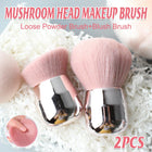 2pcs Pink Mushroom Head Makeup Brush Beauty Foundation Powder Blending Tool