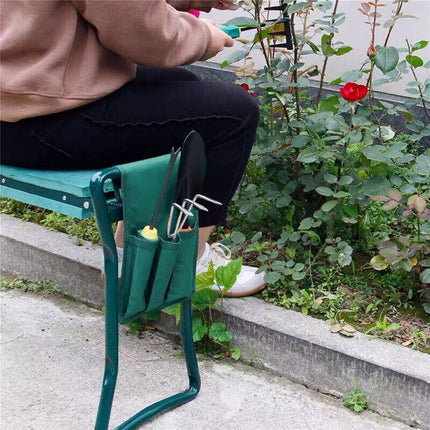 Foldable Garden Kneeler Seat with Tool Bag Comfortable EVA Pad for Outdoor Work