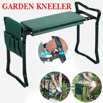 Foldable Garden Kneeler Seat with Tool Bag Comfortable EVA Pad for Outdoor Work