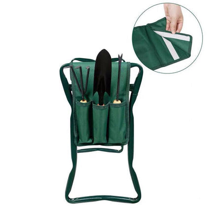 Foldable Garden Kneeler Seat with Tool Bag Comfortable EVA Pad for Outdoor Work