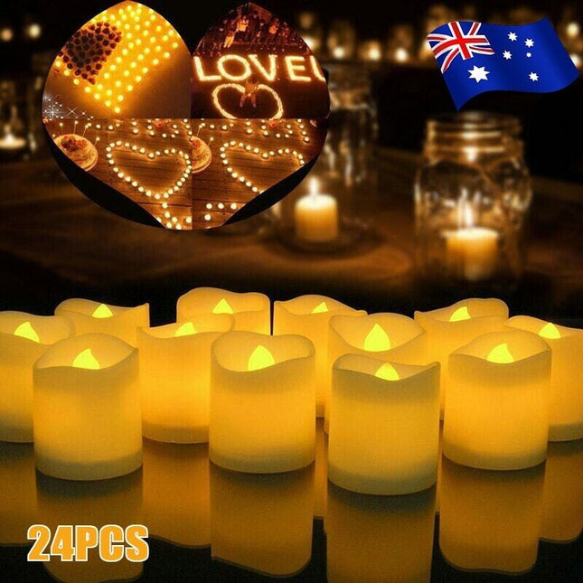 24PCS LED Votive Flameless Tea Candle Light Wedding Church Decoration