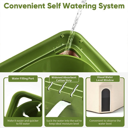 Rectangular Balcony Planter Box Vegetable Flower Pot Garden Planting Container