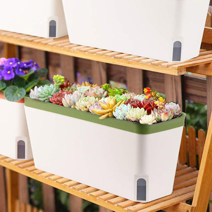 Rectangular Balcony Planter Box Vegetable Flower Pot Garden Planting Container