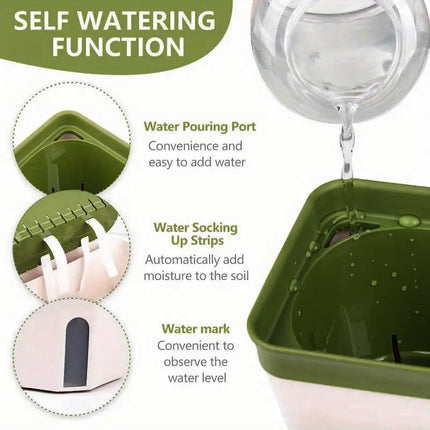 Rectangular Balcony Planter Box Vegetable Flower Pot Garden Planting Container