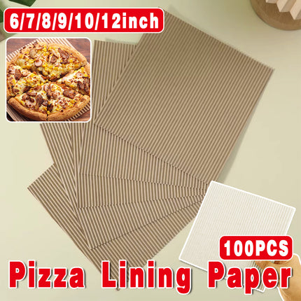 100PCS Pizza Box Pads Greaseproof Paper Food Liners Oil Resistant Pizza Mat