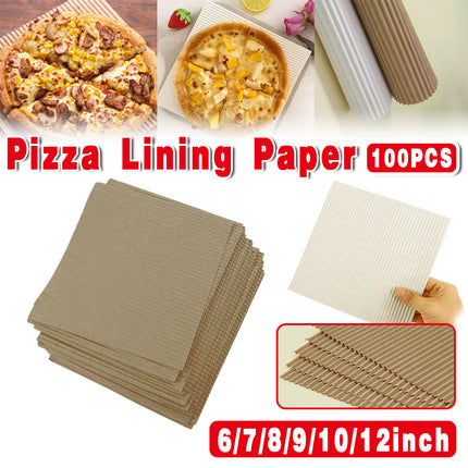 100PCS Pizza Box Pads Greaseproof Paper Food Liners Oil Resistant Pizza Mat