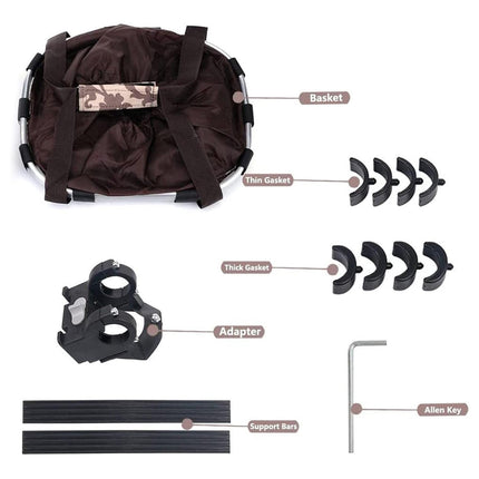 Folding Bike Basket Front Handlebar Canvas Bag Waterproof Carrier Storage Use