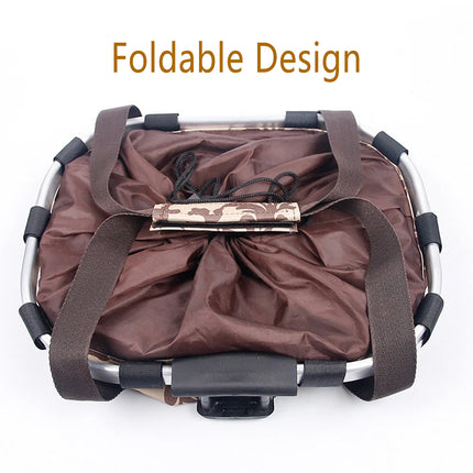 Folding Bike Basket Front Handlebar Canvas Bag Waterproof Carrier Storage Use