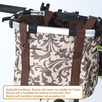 Folding Bike Basket Front Handlebar Canvas Bag Waterproof Carrier Storage Use