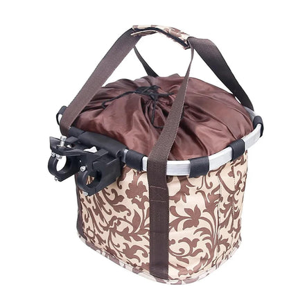 Folding Bike Basket Front Handlebar Canvas Bag Waterproof Carrier Storage Use