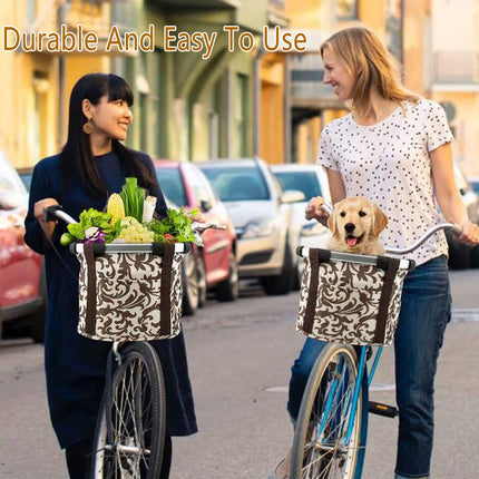 Folding Bike Basket Front Handlebar Canvas Bag Waterproof Carrier Storage Use