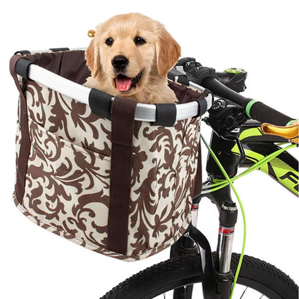 Folding Bike Basket Front Handlebar Canvas Bag Waterproof Carrier Storage Use
