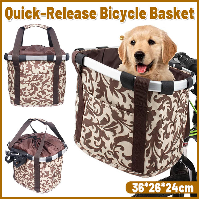 Folding Bike Basket Front Handlebar Canvas Bag Waterproof Carrier Storage Use