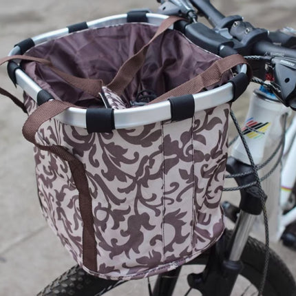 Folding Bike Basket Front Handlebar Canvas Bag Waterproof Carrier Storage Use