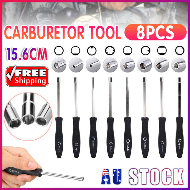 8X Splined Handle Carburetor Adjustment Tool Kit Adjusting Carb Screwdriver Set