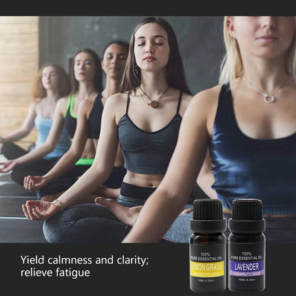 Essential Oil Set 6 Bottles Plant Aromatherapy Oils Natural Scent for Diffuser