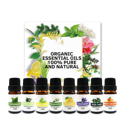 Essential Oil Set 8 Bottles Plant Aromatherapy Oils Natural Fragrance Diffuser