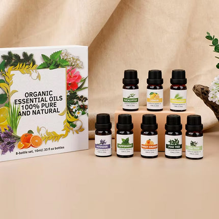 Essential Oil Set 8 Bottles Plant Aromatherapy Oils Natural Fragrance Diffuser