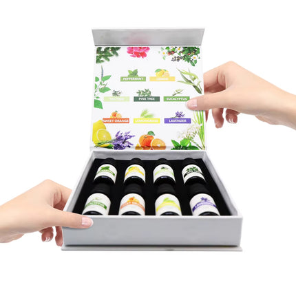 Essential Oil Set 8 Bottles Plant Aromatherapy Oils Natural Fragrance Diffuser