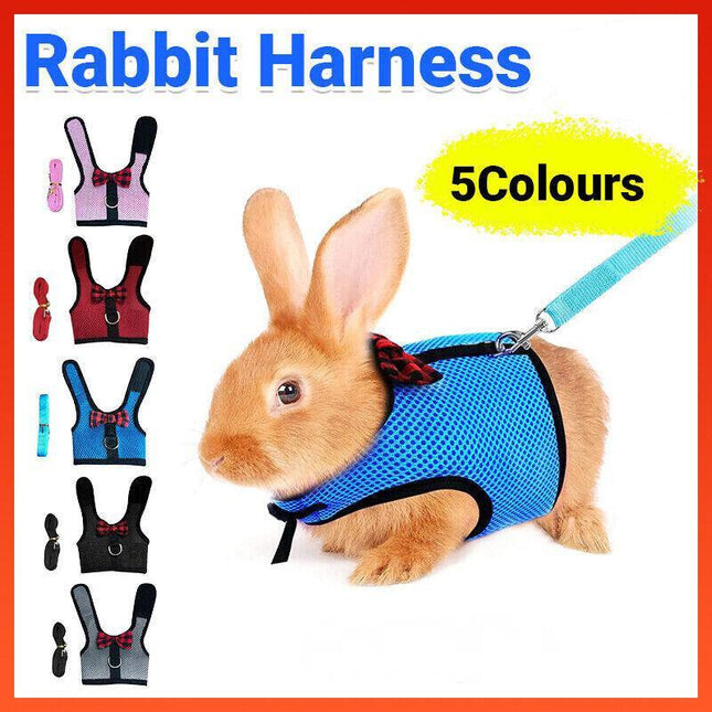 Rabbit Vest Harness Leash Lead Small Animal Pet Mesh Hamster Bunny Traction Rope L - Aimall