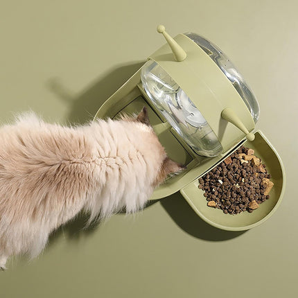 2.2L Large Capacity Pet Water Fountain with Food Bowl Auto Circulation Filtered