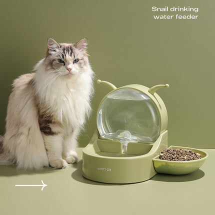 2.2L Large Capacity Pet Water Fountain with Food Bowl Auto Circulation Filtered