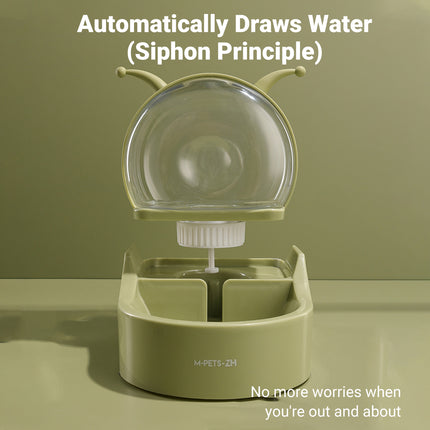 2.2L Large Capacity Pet Water Fountain with Food Bowl Auto Circulation Filtered