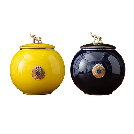 Ceramic Pet Memorial Urn Medium Yellow or Blue Elephant