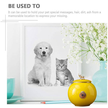 Ceramic Pet Memorial Urn Medium Yellow or Blue Elephant