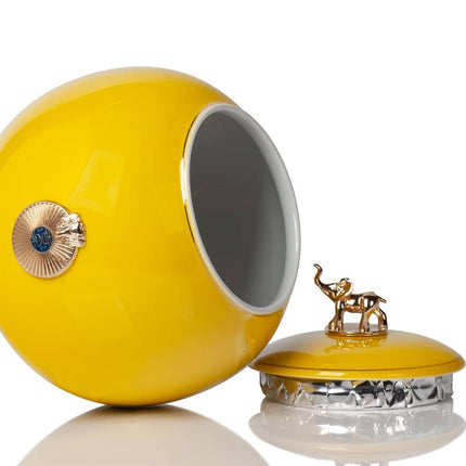 Ceramic Pet Memorial Urn Medium Yellow or Blue Elephant