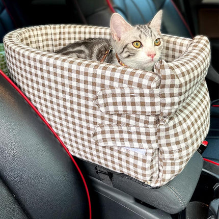 Portable Pet Console Seat for Travel Comfort Small Dog Cat Carrier Bed
