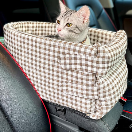 Portable Pet Console Seat for Travel Comfort Small Dog Cat Carrier Bed