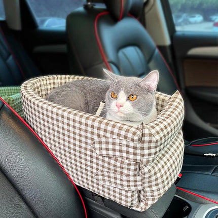 Portable Pet Console Seat for Travel Comfort Small Dog Cat Carrier Bed