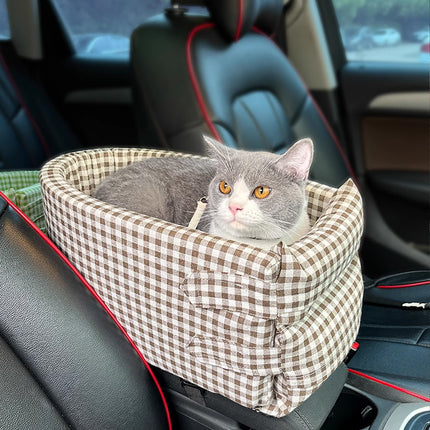 Portable Pet Console Seat for Travel Comfort Small Dog Cat Carrier Bed
